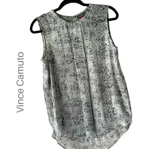 VINCE CAMUTO | NWOT | SLEEVELESS GRAY BLACK REPTILE PRINT TOP | SIZE: SMALL